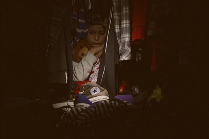 cheater hiding in closet
