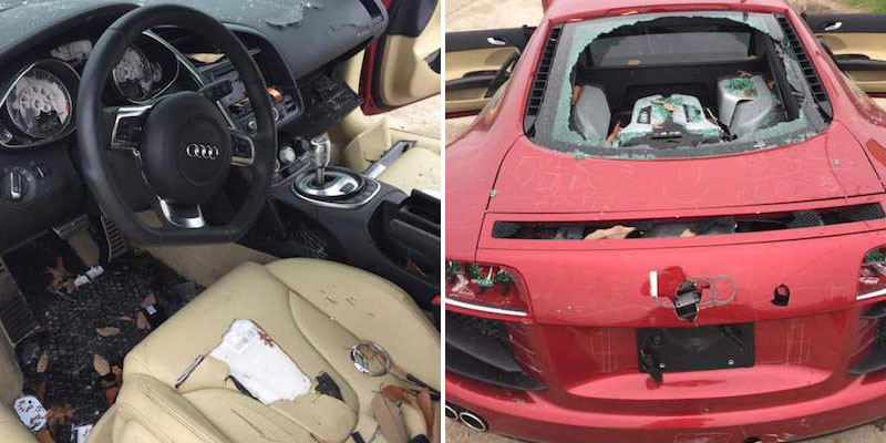 wife smashed audi r8