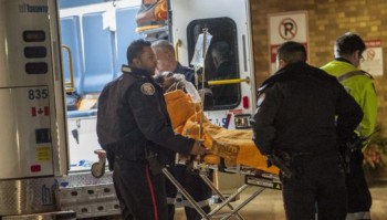 man rushed to hospital