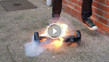 hoverboard on fire